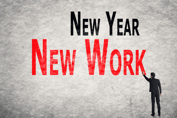 write words on wall, New Year New Work Stock photo © elwynn