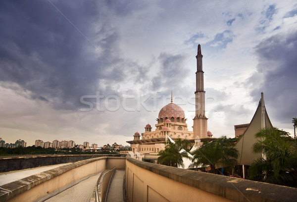 Nyugalom tájkép mecset felhők Malajzia Ázsia Stock fotó © elwynn