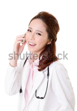 Parlare telefono amichevole asian medico donna Foto d'archivio © elwynn