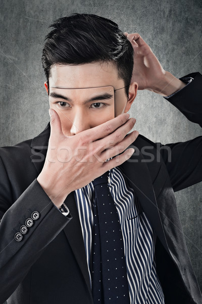 Asian business man in mask Stock photo © elwynn