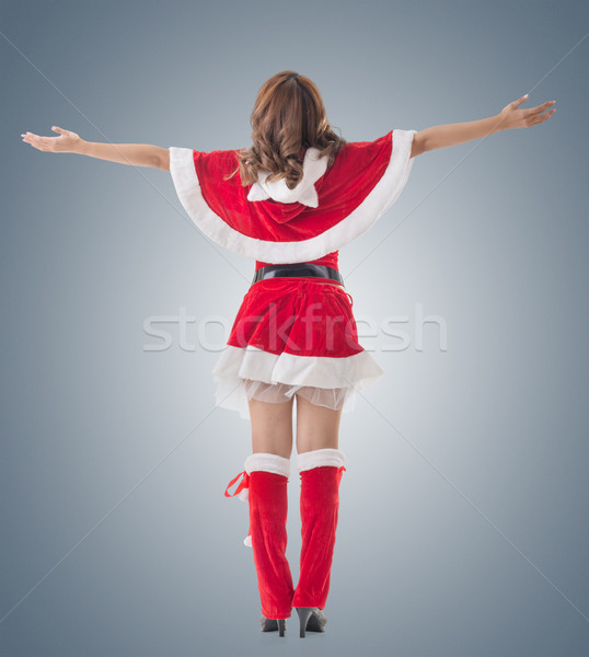 Noël femme détendre vue arrière isolé sexy [[stock_photo]] © elwynn