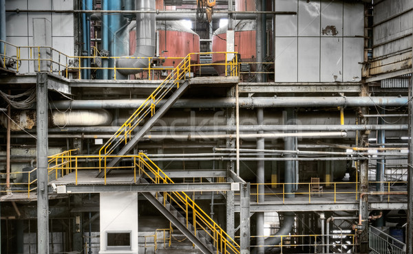 Industrial fabrică vedere interior scară afaceri Imagine de stoc © elwynn