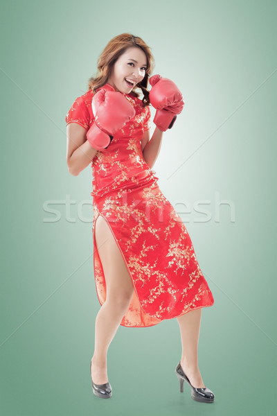 Stock photo: fighting Chinese woman