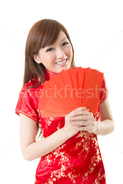 red envelope Chinese woman Stock photo © elwynn