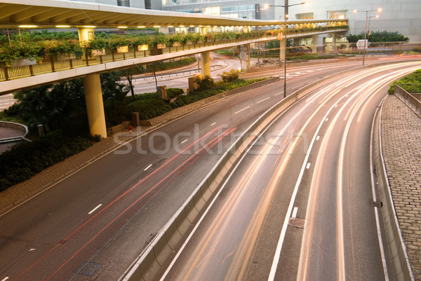 Traffic with cars motion blurred in Hong Kong Stock photo © elwynn
