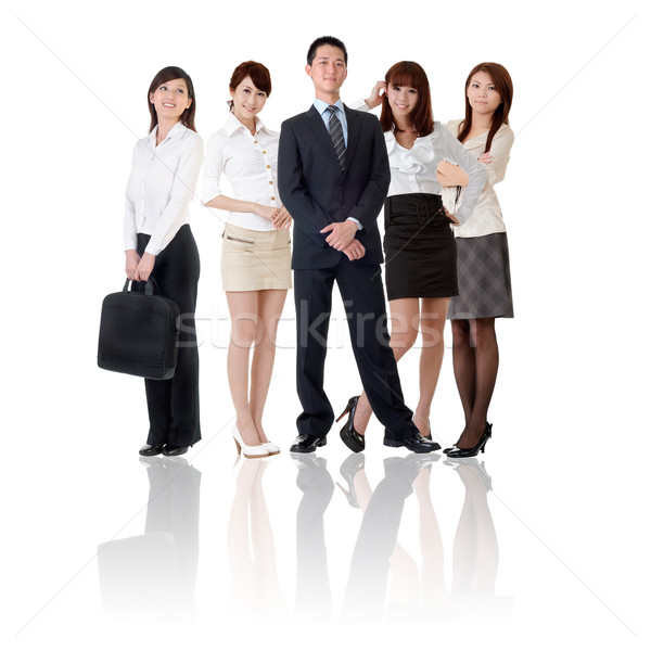 Asia equipo de negocios mujer de negocios empresario grupo pie Foto stock © elwynn