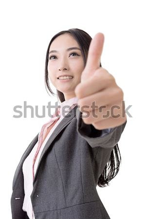 Asiático mulher de negócios dar excelente gesto Foto stock © elwynn
