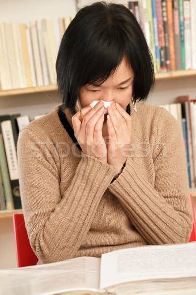 Sneeze woman Stock photo © elwynn