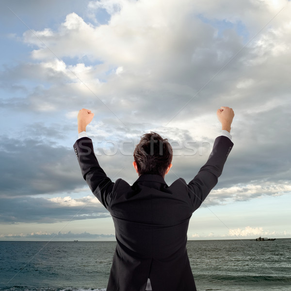 Cheerful business man Stock photo © elwynn