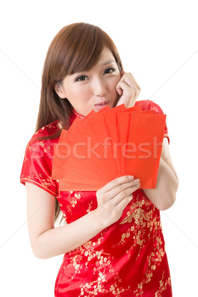red envelope Chinese woman Stock photo © elwynn