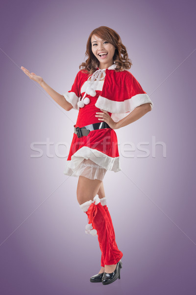 Stock photo: Christmas girl introduce