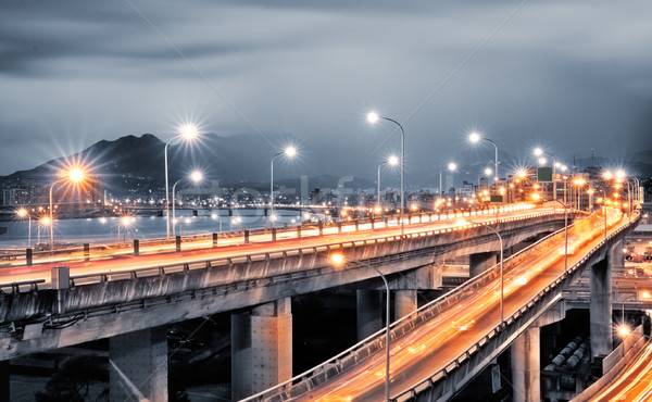 interchange with cars light Stock photo © elwynn