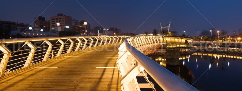 パノラマ 夜景 色 橋 市 空 ストックフォト © elwynn