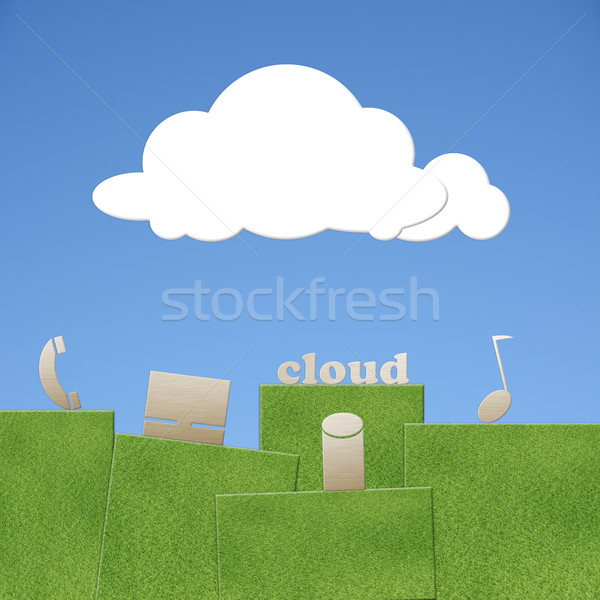 Nuage image ciel bleu ciel ciel herbe [[stock_photo]] © elwynn