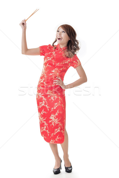 Chinese new year with chopsticks Stock photo © elwynn