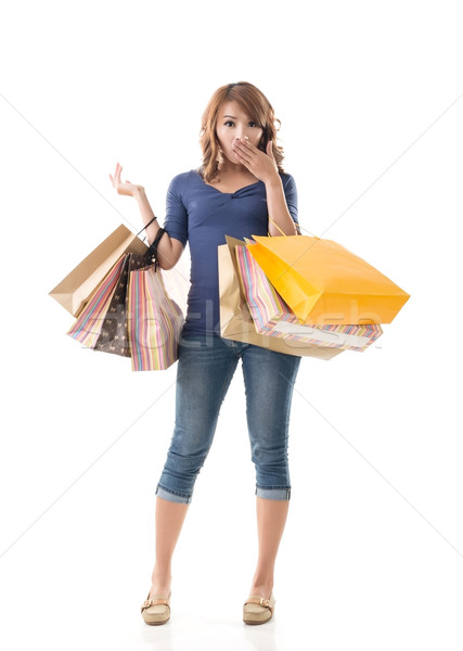 Cheerful shopping woman Stock photo © elwynn
