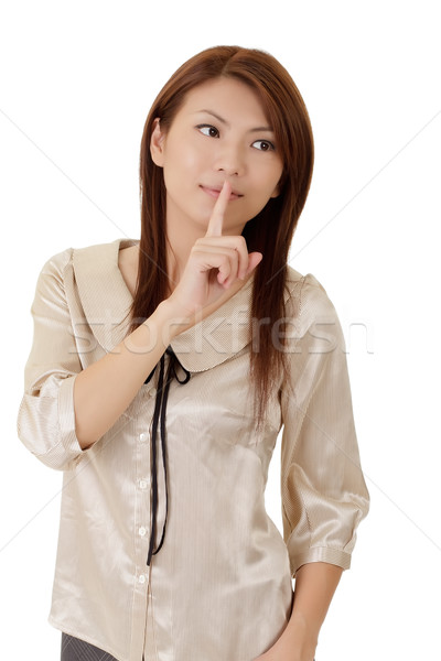Silencioso gesto atractivo jóvenes mujer de negocios Asia Foto stock © elwynn