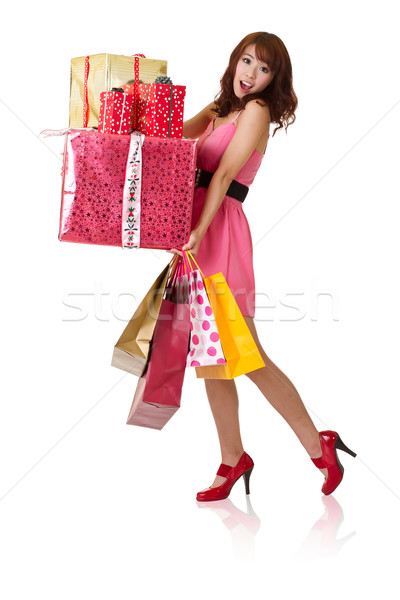 happy shopping girl Stock photo © elwynn