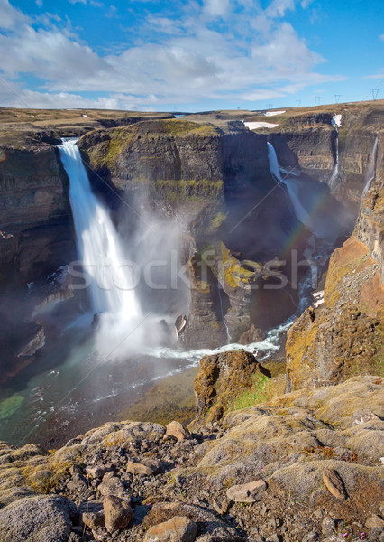 Islandia dos cascadas paisaje belleza poder Foto stock © elxeneize