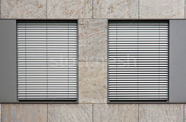 Stock photo: Two windows with shutters