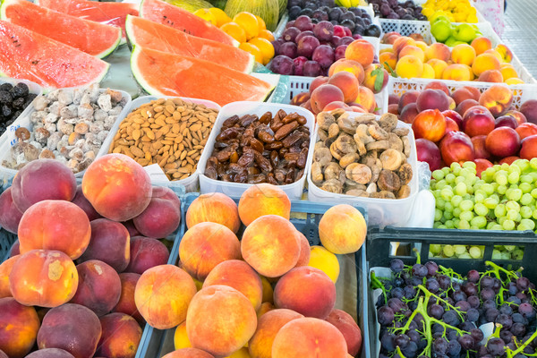 Plenty of fruit at a market Stock photo © elxeneize
