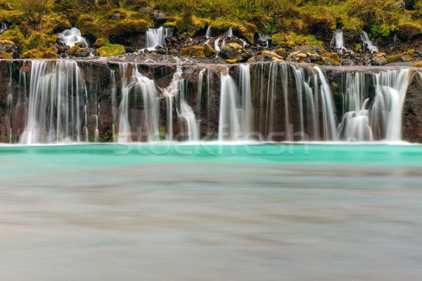 The beautiful Hraunfossar, Iceland Stock photo © elxeneize
