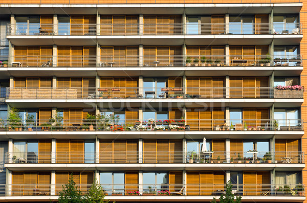 Balconies of a modern building Stock photo © elxeneize