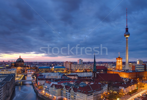 Berlin at dawn Stock photo © elxeneize