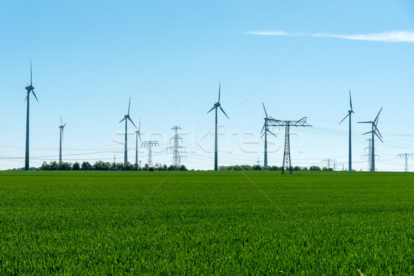 Wind energy generation seen in Germany Stock photo © elxeneize