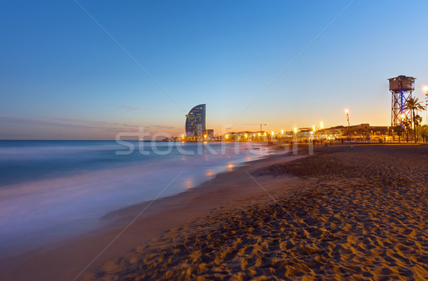 Spiaggia Barcellona tramonto uno bella spiagge Foto d'archivio © elxeneize