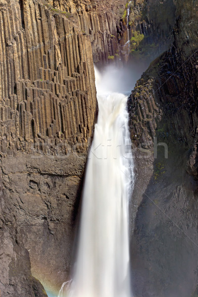 Islandia szczegół wodospad kolumny wody krajobraz Zdjęcia stock © elxeneize