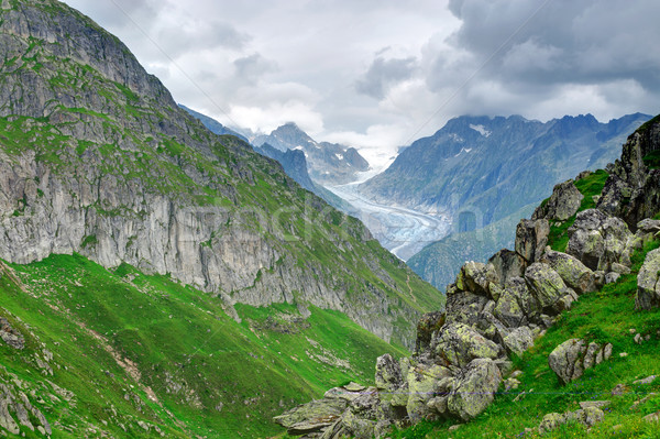 Landscape in the Swiss alps Stock photo © elxeneize