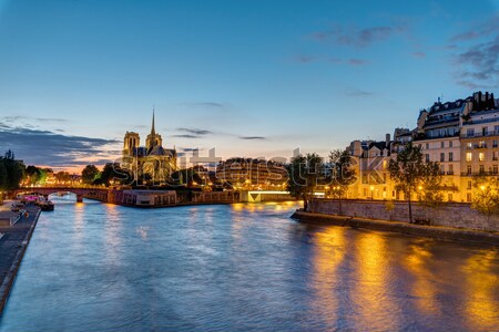 Париж рассвета небе воды Сток-фото © elxeneize