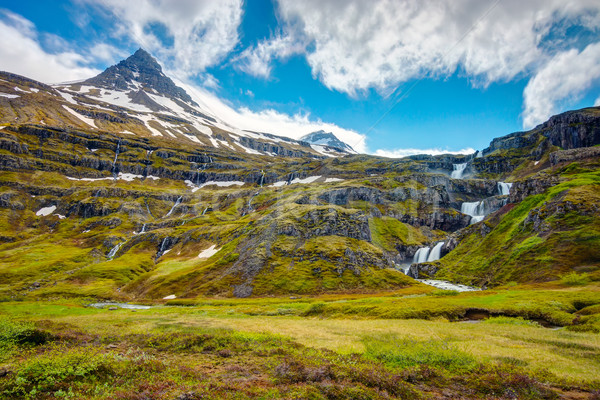 Landscape in the Mjoifjordur fjord Stock photo © elxeneize