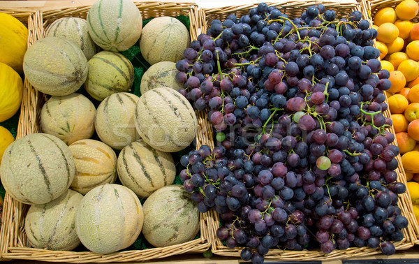 Melons and grapes Stock photo © elxeneize