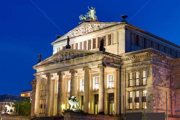 Tiyatro Berlin gece mavi seyahat merdiven Stok fotoğraf © elxeneize