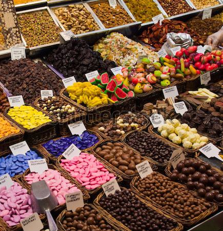 Chocolate candy at the Boqueria Stock photo © elxeneize