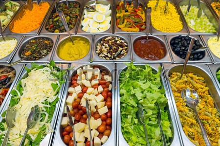 Salad bar with a lot of choice Stock photo © elxeneize