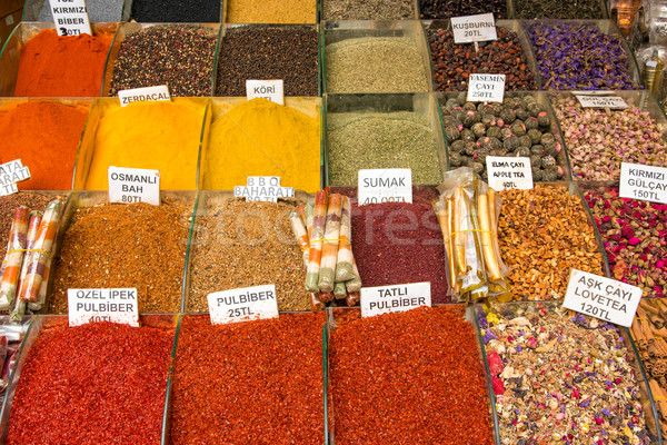 Spices and teas at the Spice market Stock photo © elxeneize