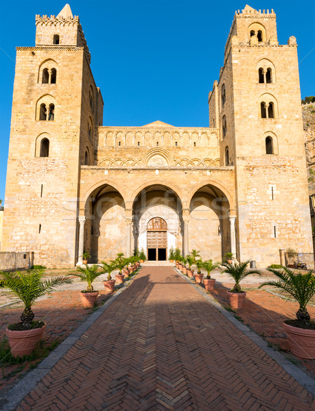 The cathedral of Cefalu in Sicily Stock photo © elxeneize