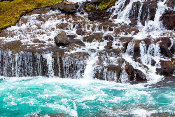The beautiful Hraunfossar falls Stock photo © elxeneize