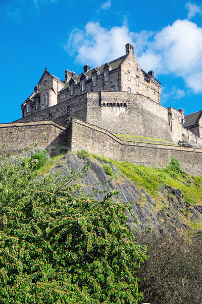 Edinburgh zamek w górę Hill niebo domu Zdjęcia stock © elxeneize