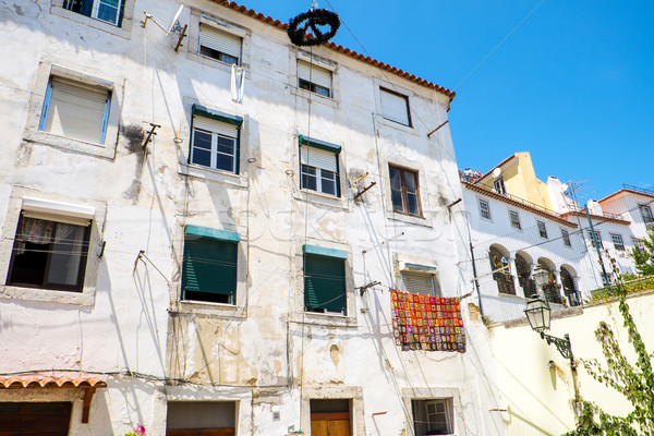 House in the Alfama district Stock photo © elxeneize
