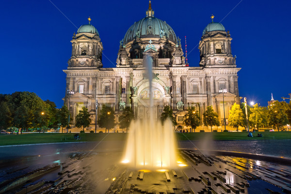 Berlin Dom and a fountain Stock photo © elxeneize