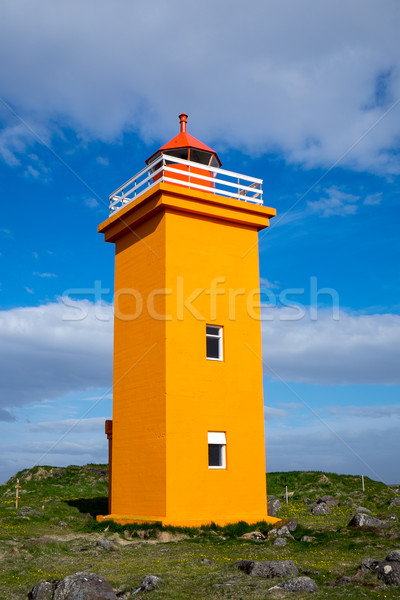 Orange lighthouse in Iceland Stock photo © elxeneize
