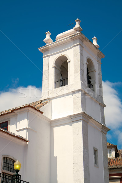Small white church in Lisbon Stock photo © elxeneize