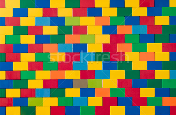 Toy brick wall in different colours Stock photo © elxeneize