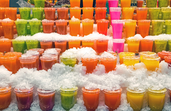 Tasty smoothies at a market Stock photo © elxeneize