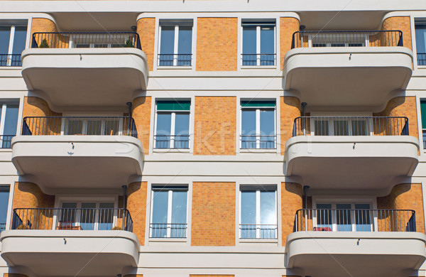 Facade with balconies Stock photo © elxeneize