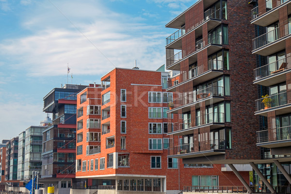 Modern buildings in the Hafencity Stock photo © elxeneize